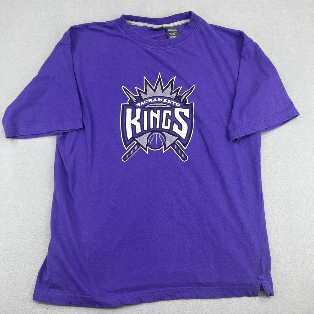 Vtg Y2K‎ Sacramento Kings Mens Purple T-Shirt XL NBA Basketball Logo Pro Edge